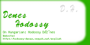 denes hodossy business card